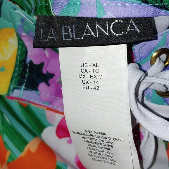 La Blanca Abstract Tropical Floral Swim Board Shorts Size XL - Picture 2 of 6